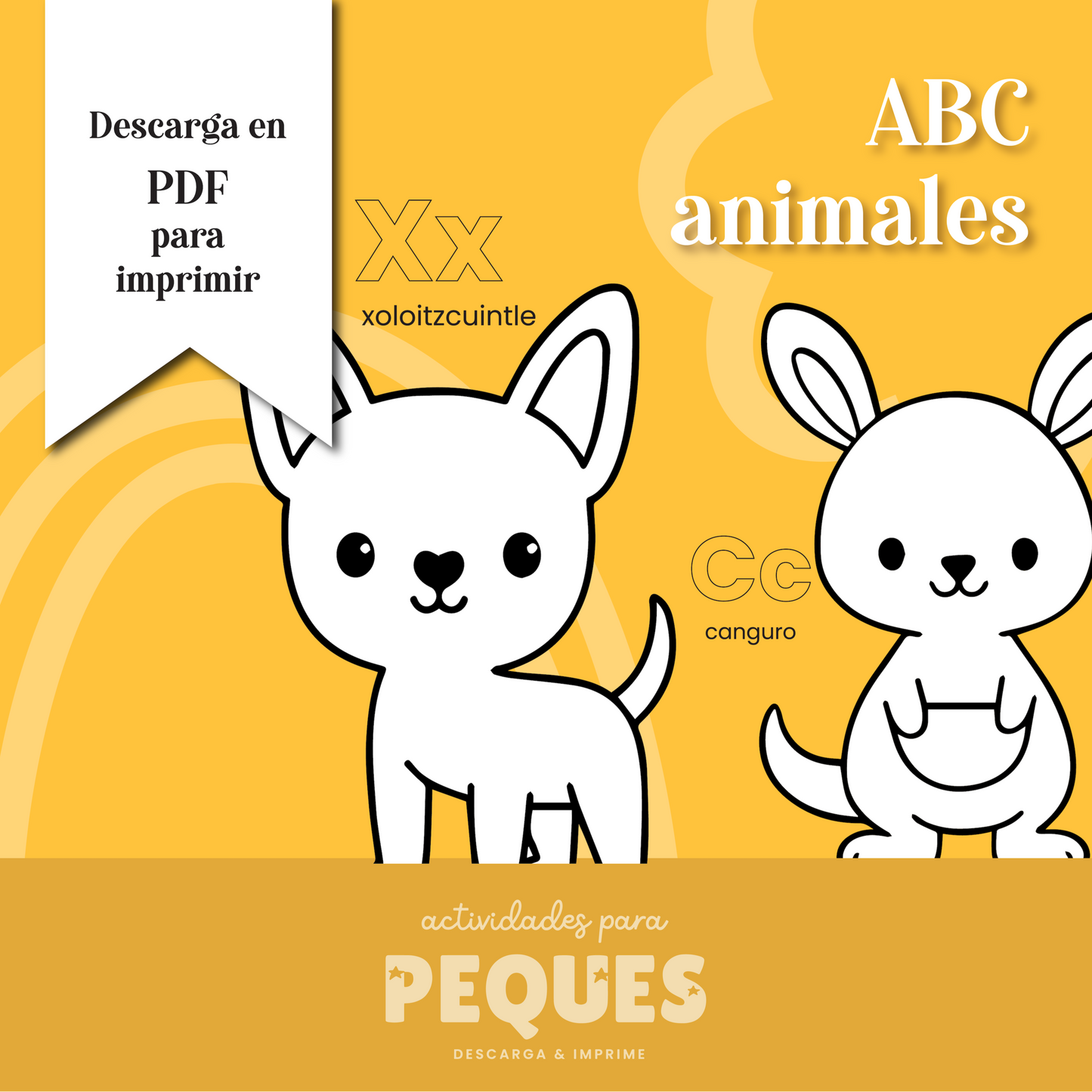 ABC Animales - Libro para Colorear (Digital para Imprimir)