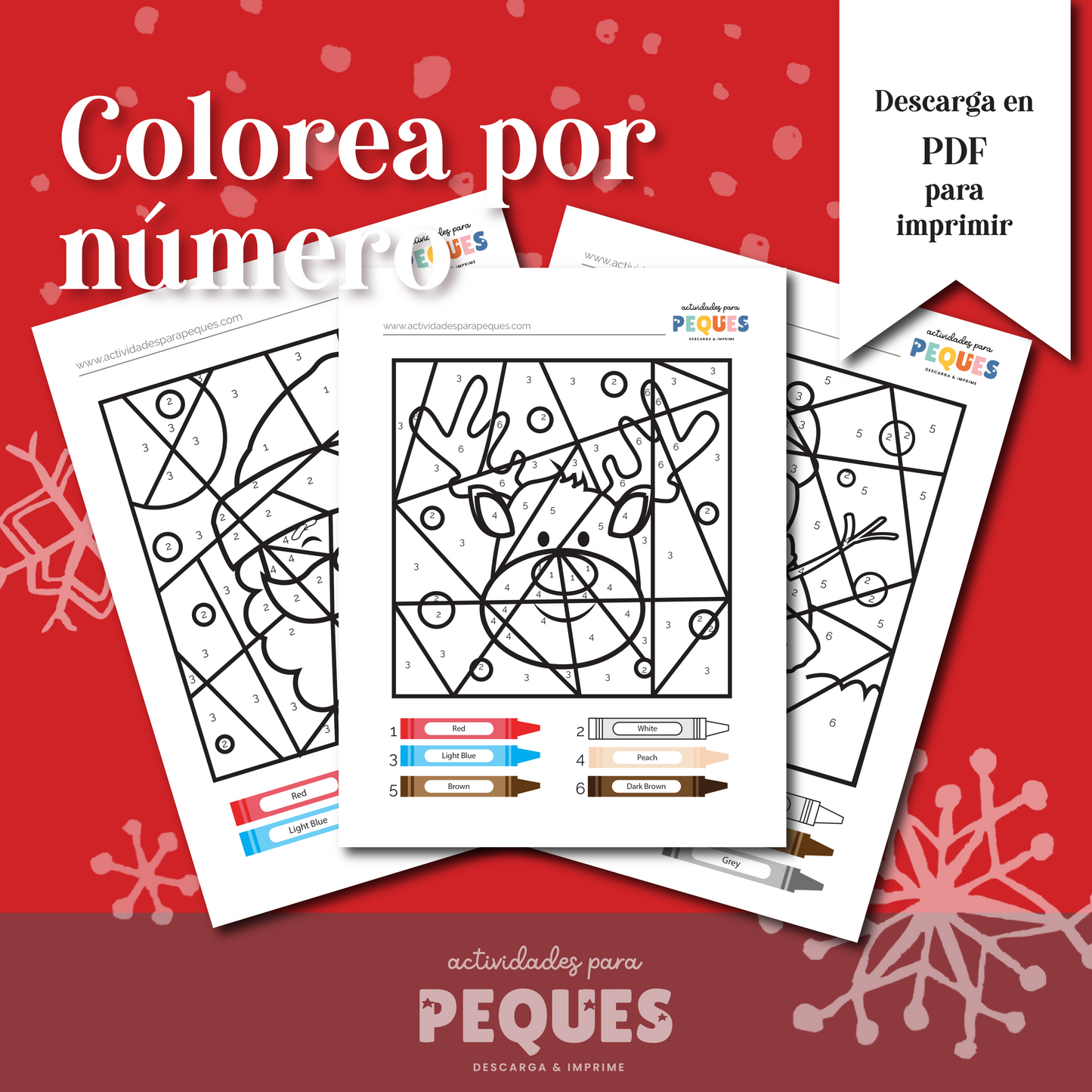 🎄 Colorea por Número – Actividad Navideña para Niños