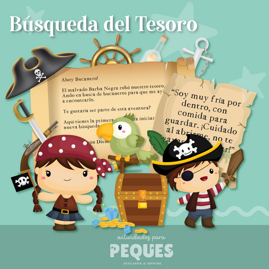 ¡Búsqueda del Tesoro Pirata para Imprimir!