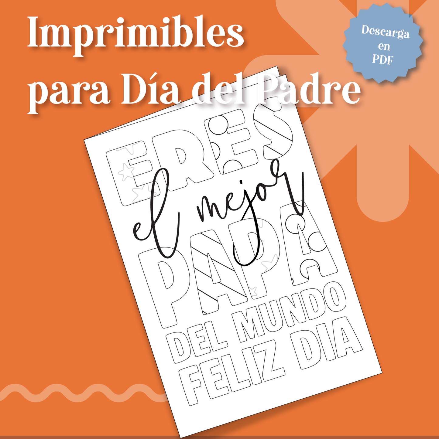 🖍️ Tarjeta para colorear – ¡Feliz Día, Papá!