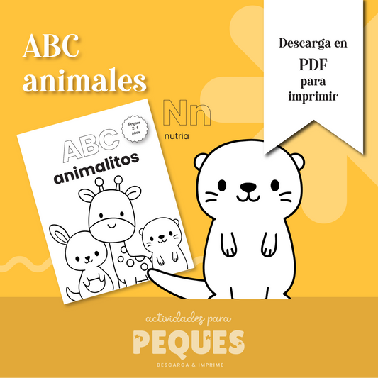 ABC Animales - Libro para Colorear (Digital para Imprimir)