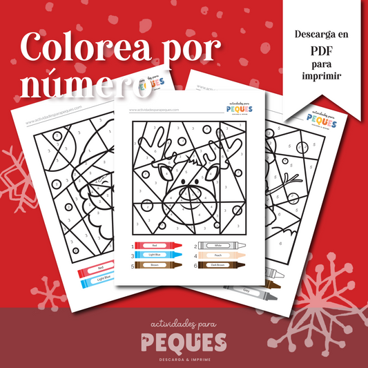 🎄 Colorea por Número – Actividad Navideña para Niños