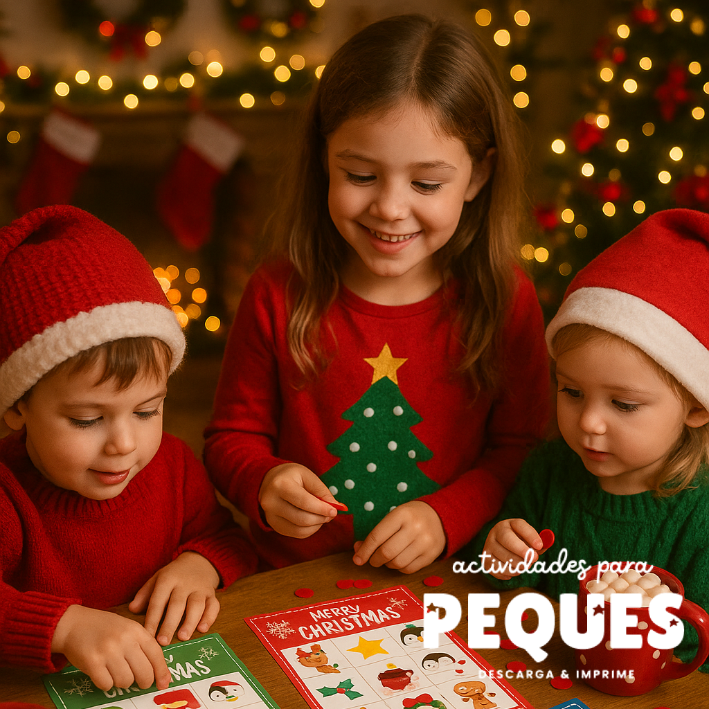 🎄 Bingo de Navidad – Juego Familiar Imprimible 🎁