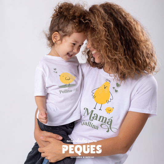 Clip Art de Mamá Gallina y Pollitos